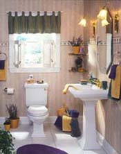 Wallpaper in Bathroom.